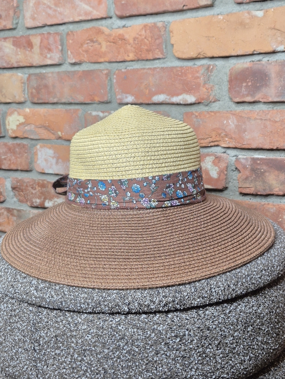 Royal Road Trading Co Straw Hat Floral Bow Wide Brim Summer Cottagecore - Picture 3 of 5